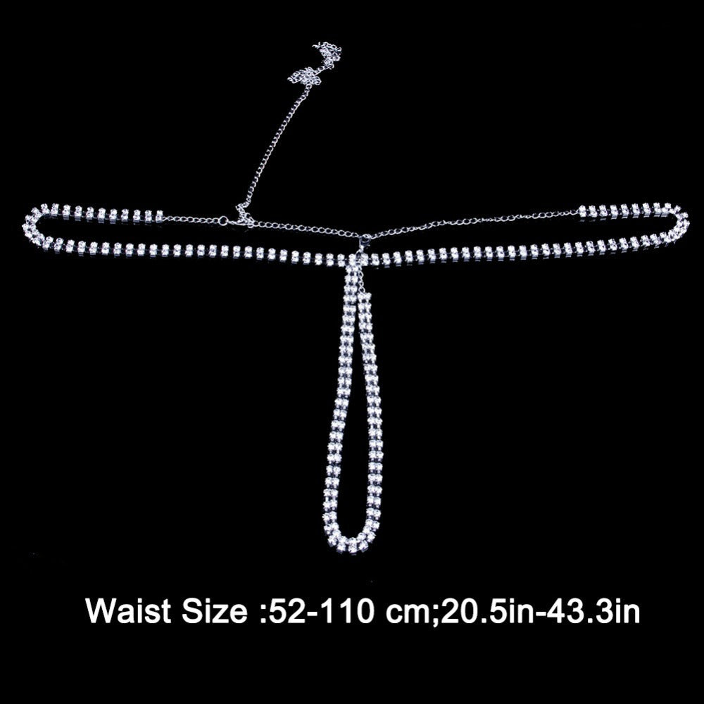 Rhinestone Thong Body Chain Ladies