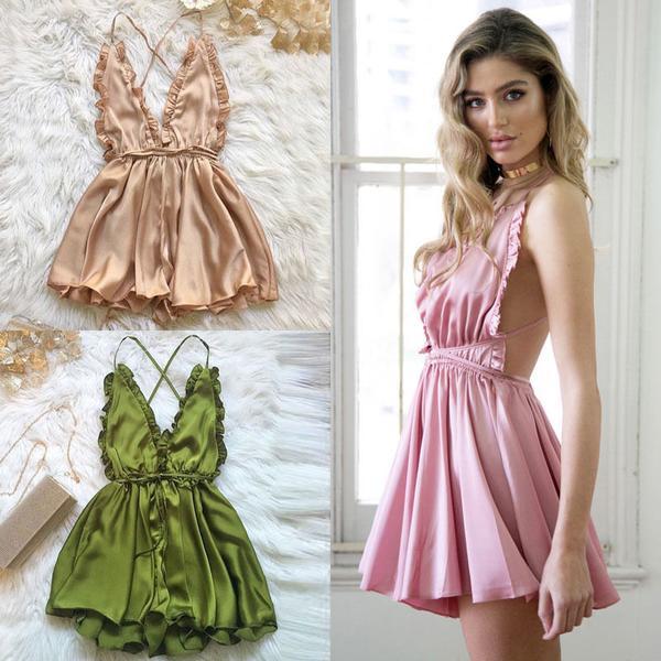 Fashion Women Sexy Sleepwear Style Jumpsuit Rompers Clubwear Playsuit Trousers 3 color - HoneyNight