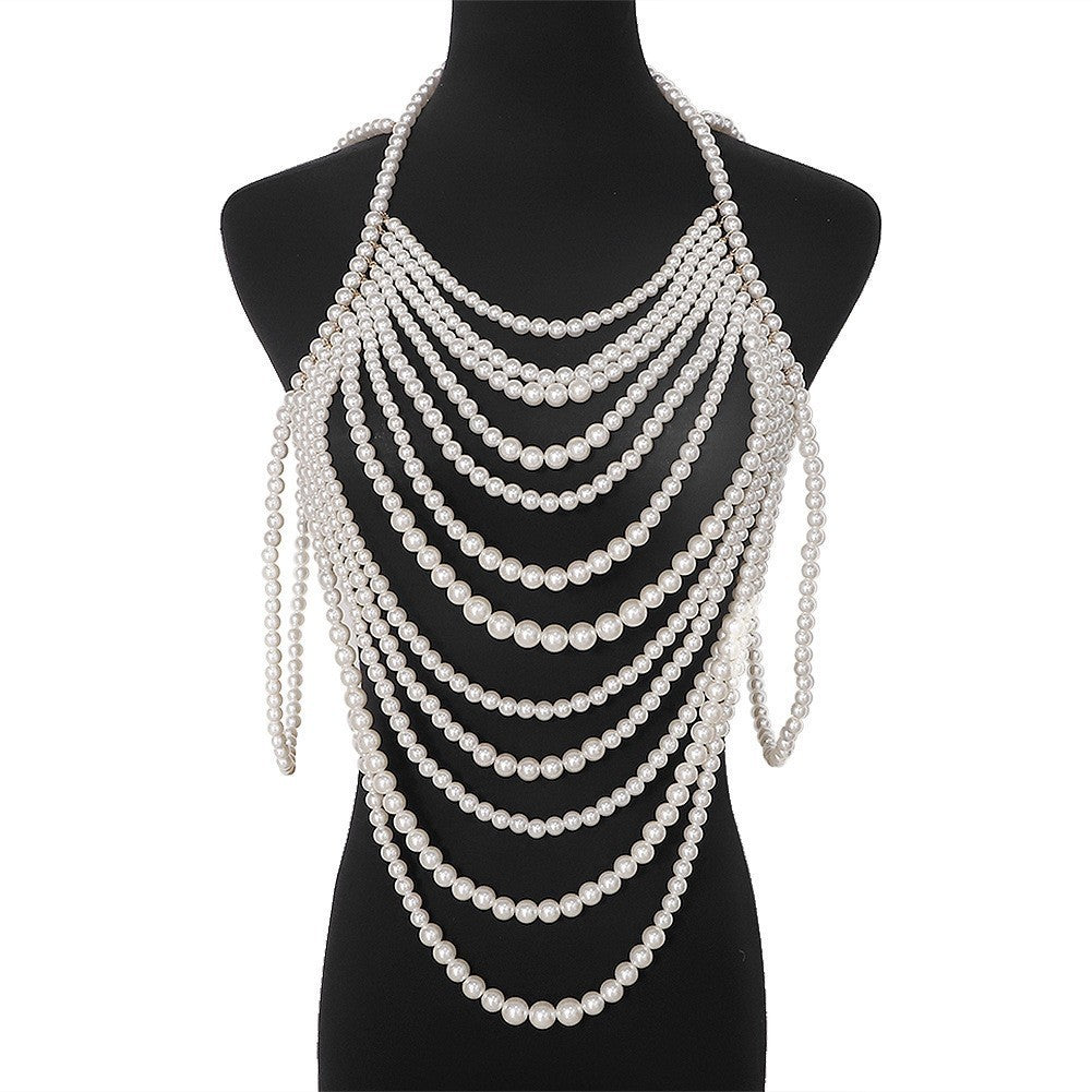 Retro Multi-layer Pearl Body Chains