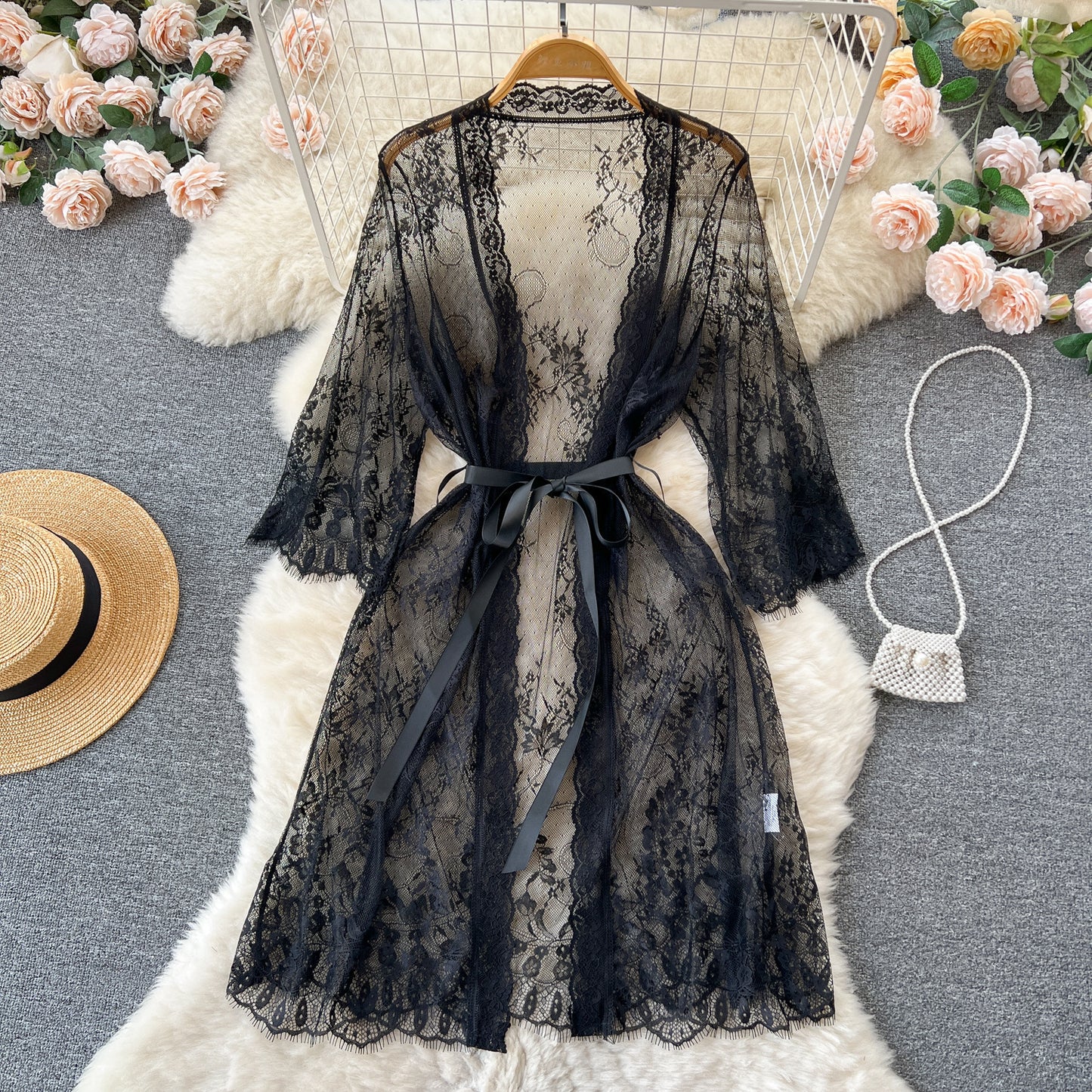 Women's Lace Mesh Nightdress Cardigan: A Perfect Blend of Style and Comfort