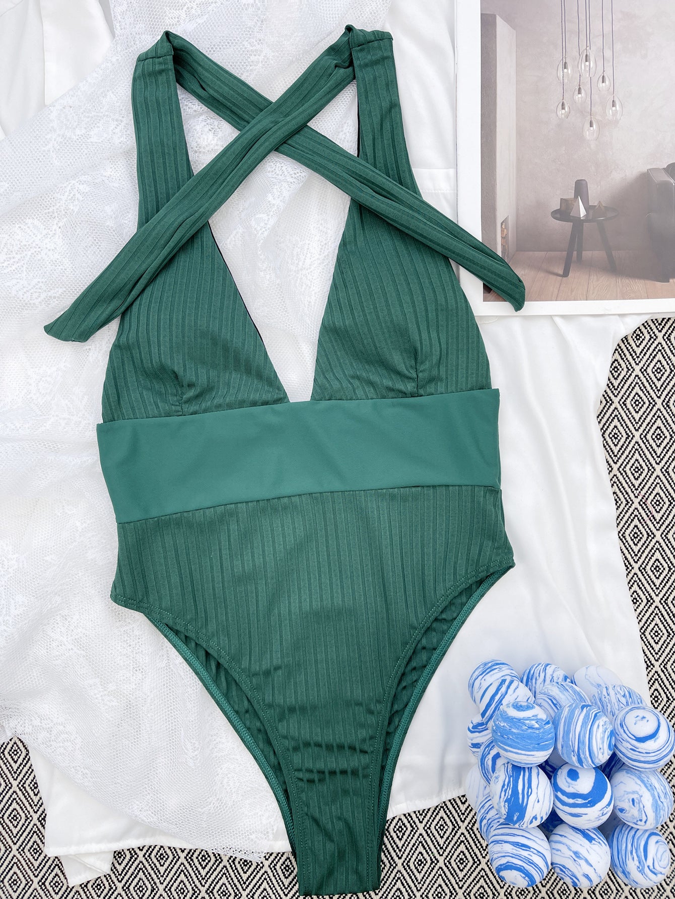 One-piece Swimsuit Patchwork Swimsuit Bikini