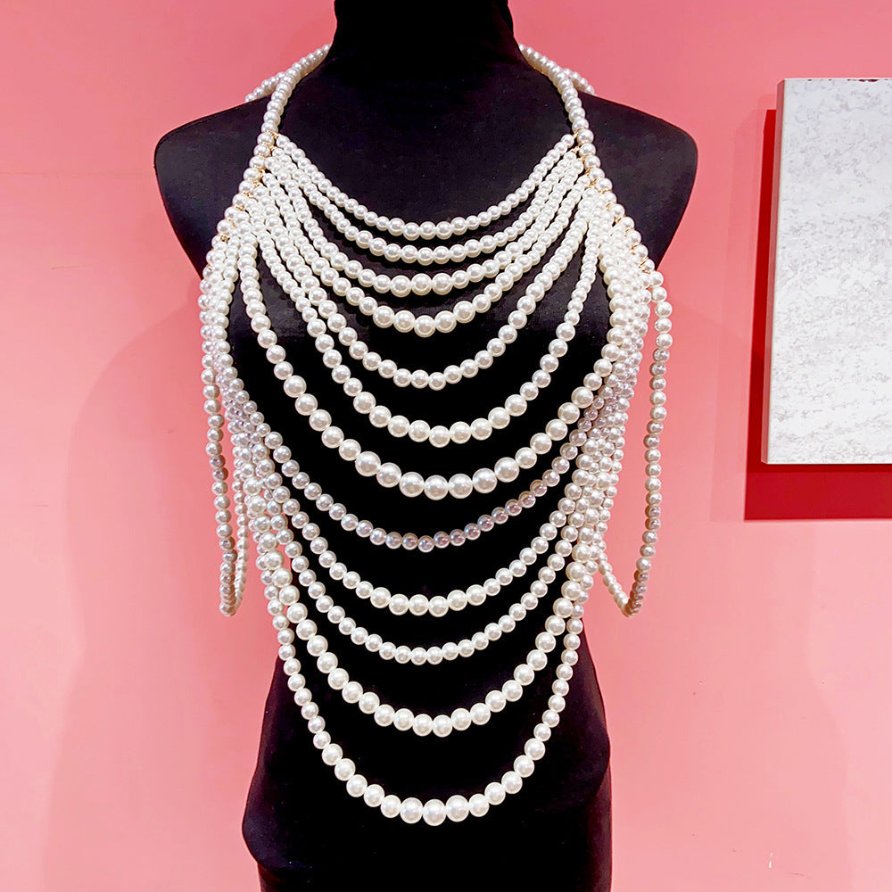 Retro Multi-layer Pearl Body Chains