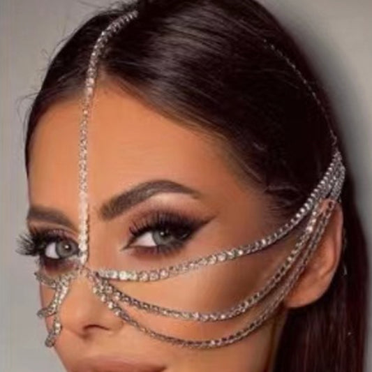 Multilayer Tassel Sexy Mask Chain Hair Accessories