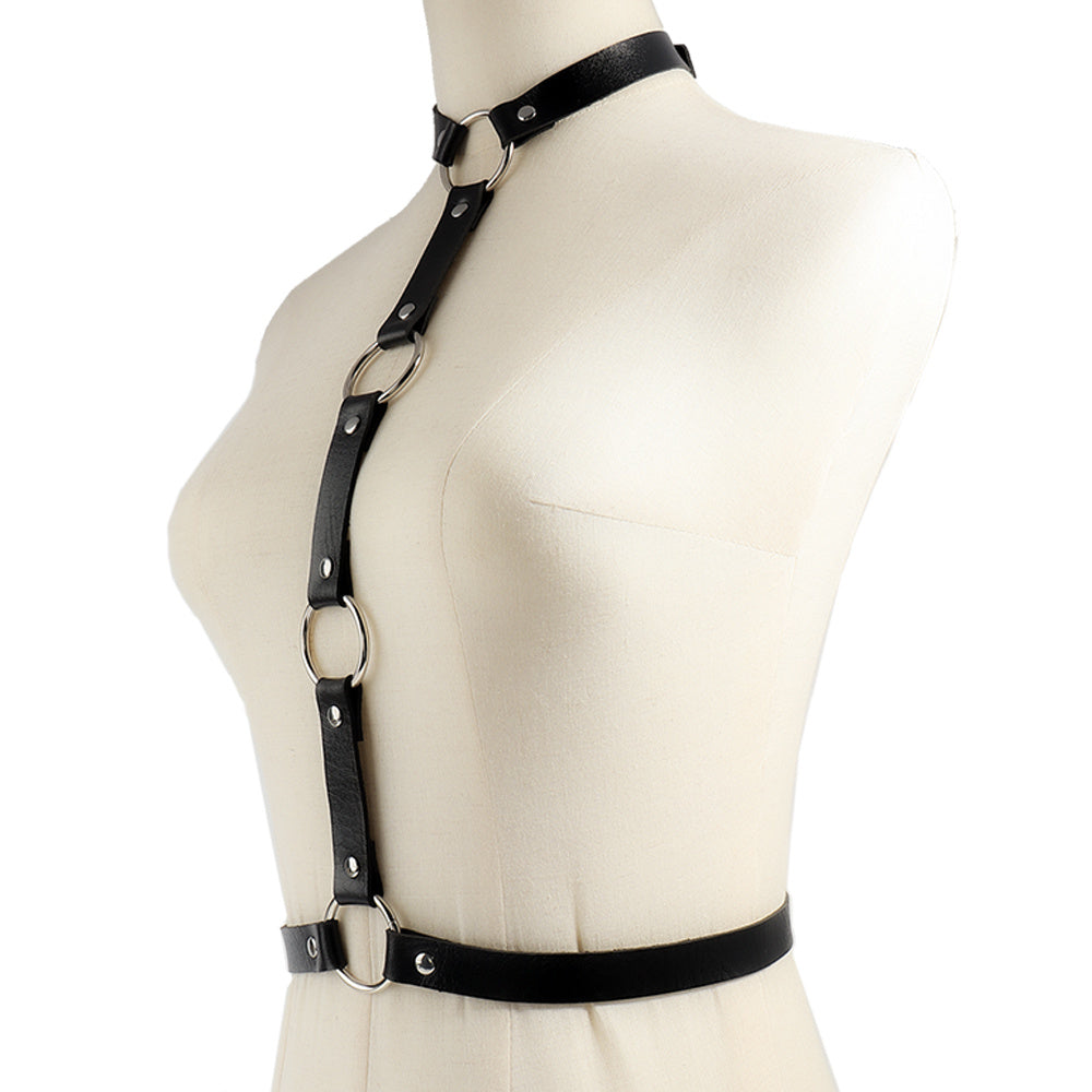 Sexy Tummy Tuck Collar Belt Bondage Sexy Strap One Punk Style Hip Hop Ladies Harness Dance Club Accessories Leather Goods