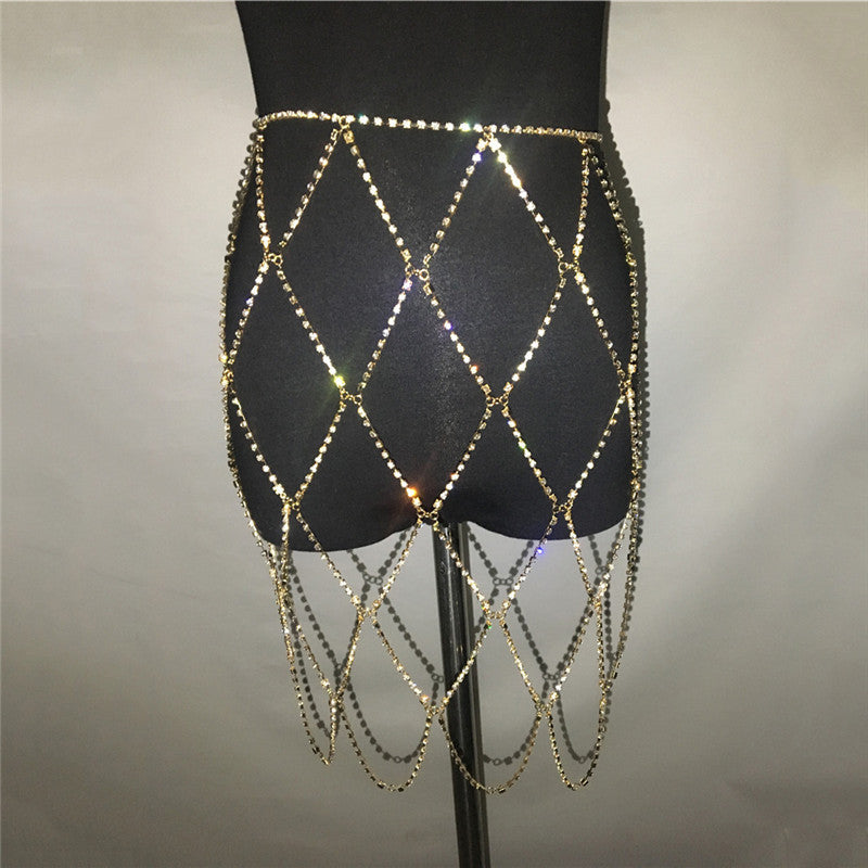 Fishnet Body Chain Nightclub SkirtHollow